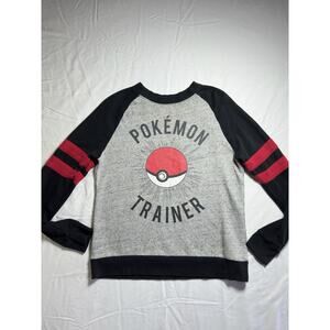 Mighty Fine Pokemon Trainer Pokeball Pullover Sweatshirt Adults Small, Gray